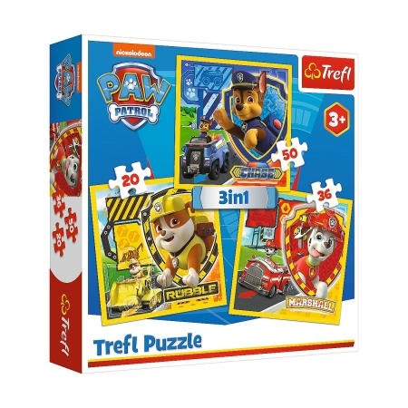 PUZZLE TREFL 3 w 1  Psi patrol