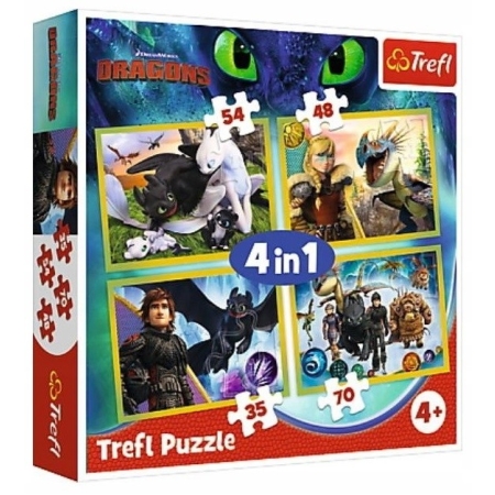 PUZZLE TREFL 4 w 1 Jak Wytresować Smoka
