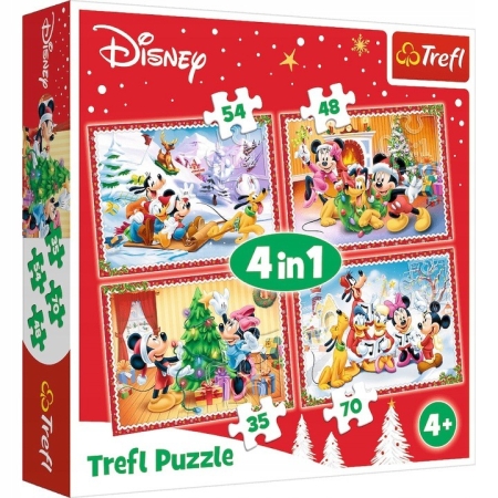 PUZZLE TREFL 4 w 1 Świąteczny Czas