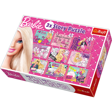PUZZLE 3 x Story Puzzle Barbie Trefl