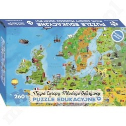 PUZZLE 260 Mapa Europy Młodego Odkrywcy
