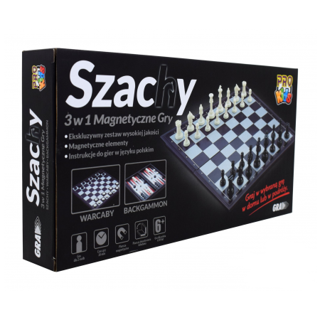SZACHY Magnetyczne 3 w 1 31,5 cm (  Szachy, Warcaby , Backgammon )