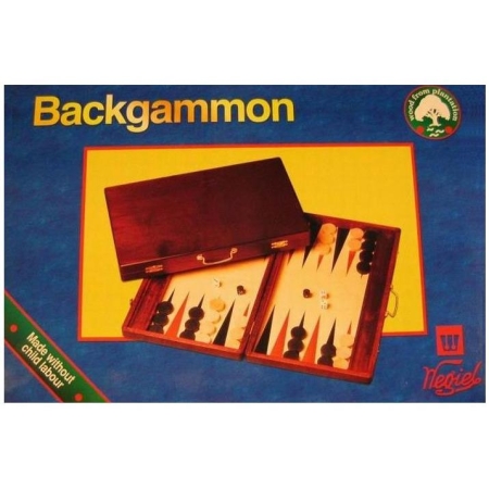 BACKGAMMON DREWNIANY MINI Węgiel Tryktrak