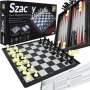 SZACHY Magnetyczne 3 w 1 31,5 cm (  Szachy, Warcaby , Backgammon )